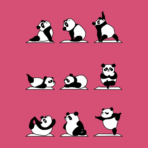 Tričko na jogu Panda