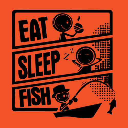 Tričko Eat, sleep, fish
