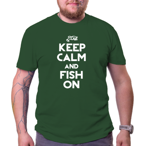 Rybári Tričko Keep calm and fish on