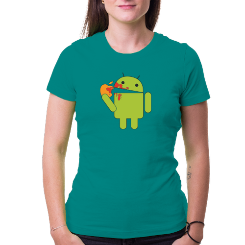 Geek Tričko Android eats Apple