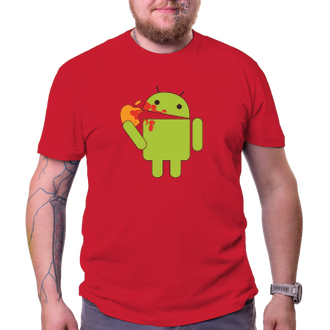 Geek Tričko Android eats Apple